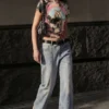 T-shirt con stampa gatto