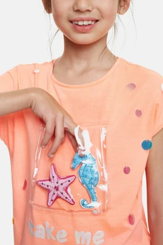 T-shirt con tasca del mare