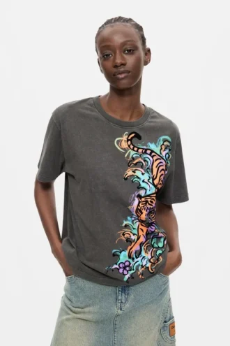 T-shirt con tigre 100% cotone