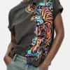 T-shirt con tigre 100% cotone