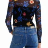 T-shirt corta slim a fiori T-shirt corta slim a fiori