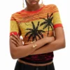 T-shirt in maglia con palme