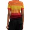 T-shirt in maglia con palme