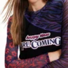 T-shirt in tulle Patchwork con messaggio T-shirt in tulle Patchwork con messaggio