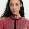 T-shirt iridescente con zip