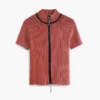 T-shirt iridescente con zip