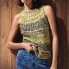 T-shirt multicolore all’uncinetto
