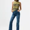 T-shirt multicolore all’uncinetto