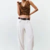 T-shirt senza maniche drappeggiato
