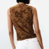 T-shirt senza maniche drappeggiato