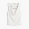 T-shirt senza maniche drappeggiato