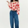 Top all’uncinetto multicolore