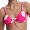 Top bikini con conchiglie fucsia