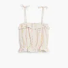 Top con spalline e pompon
