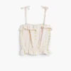 Top con spalline e pompon