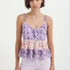 Top con spalline floreali