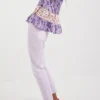 Top con spalline floreali