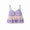 Top con spalline floreali