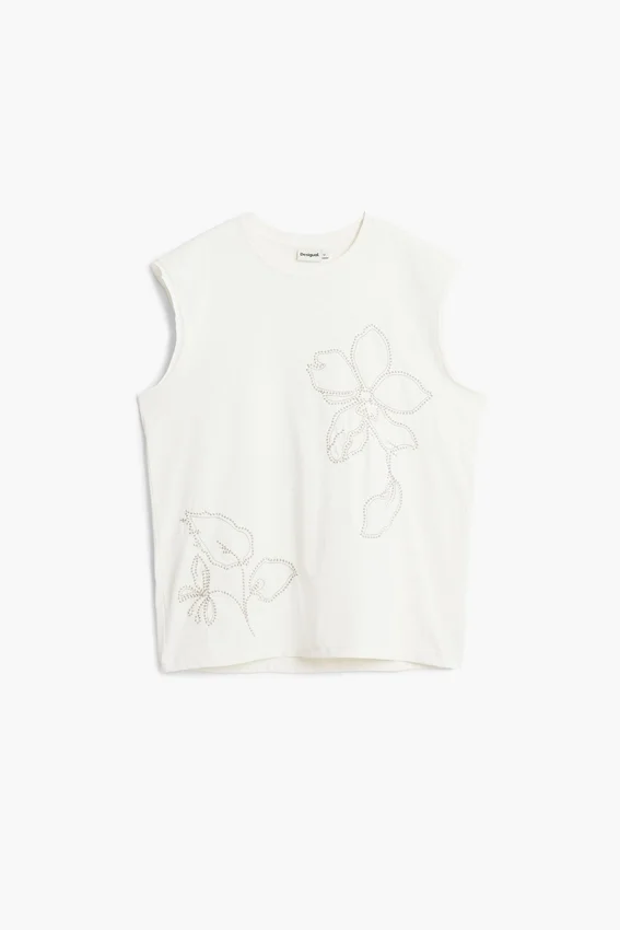 Top con spalline sottili ricamato Top con spalline sottili ricamato