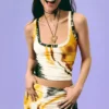 Top con spalline stampato Top con spalline stampato