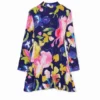 Vestito a fiori con collo alto