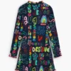 Vestito a maniche lunghe con scritte