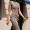 Vestito a spalline in maglia