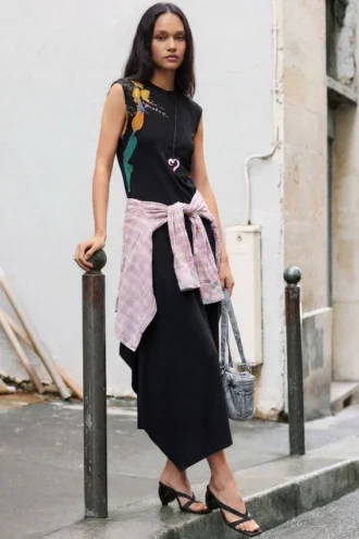 Vestito asimmetrico a fiori