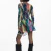 Vestito asimmetrico con ruches