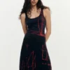 Vestito asimmetrico senza maniche