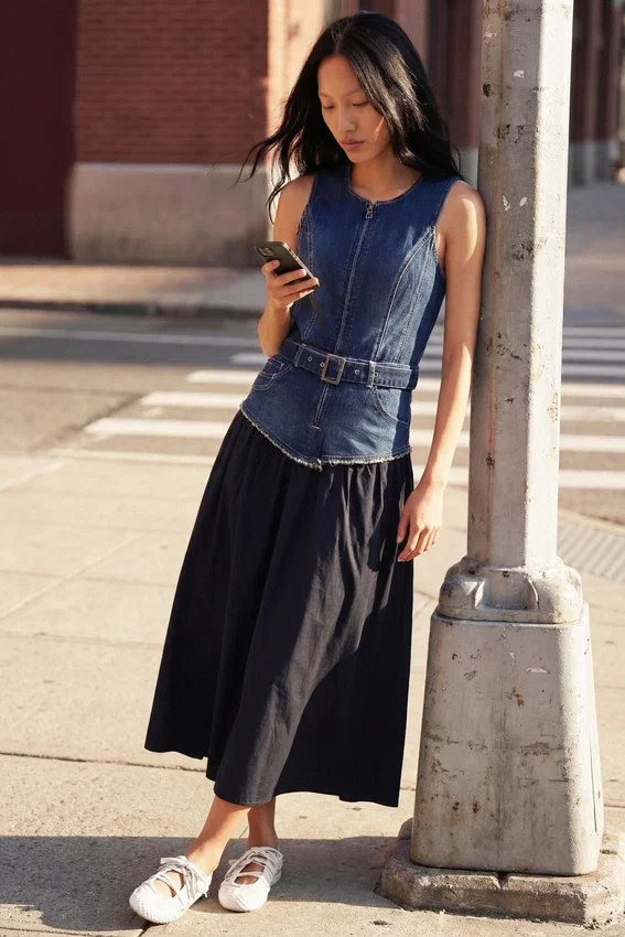 Vestito combinato in denim Vestito combinato in denim