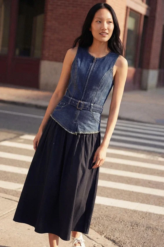 Vestito combinato in denim Vestito combinato in denim