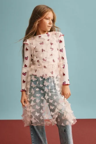 Vestito con applicazioni a farfalla