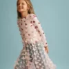 Vestito con applicazioni a farfalla