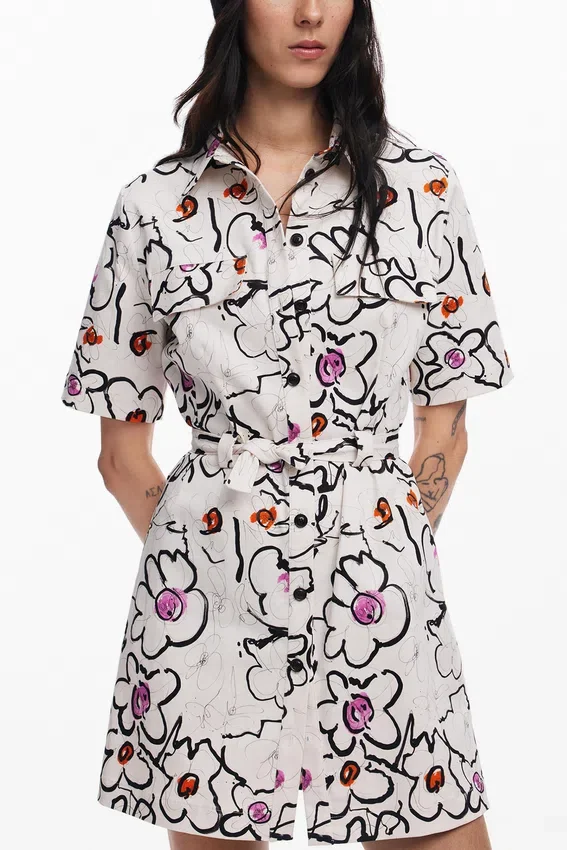Vestito con fiori disegnati Vestito con fiori disegnati