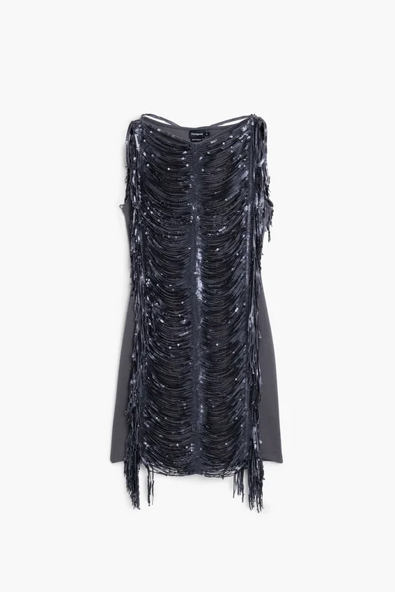 Vestito con paillettes e frange Vestito con paillettes e frange