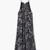 Vestito con scollo all’americana e illustrazioni floreali