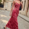 Vestito con spalline floccato Vestito con spalline floccato