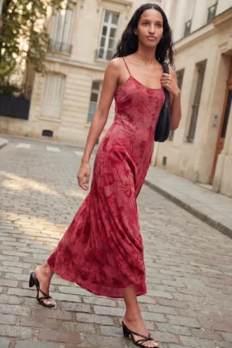 Vestito con spalline floccato Vestito con spalline floccato