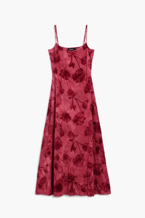 Vestito con spalline floccato Vestito con spalline floccato