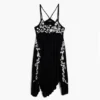 Vestito con spalline fluide ricamato
