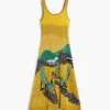 Vestito con spalline in jacquard