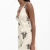 Vestito con spalline ricamate e rami