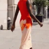 Vestito floreale bicolore