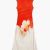 Vestito floreale bicolore