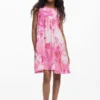Vestito floreale con ruches
