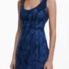 Vestito in denim stampato