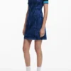 Vestito in denim stampato