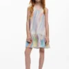 Vestito in denim tie-dye