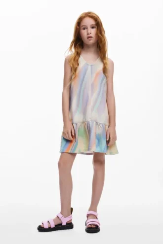 Vestito in denim tie-dye
